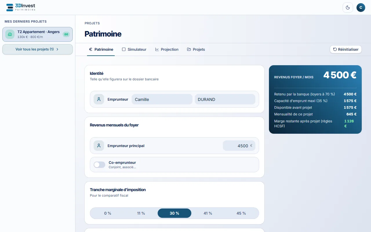 Patrimoine — 3DInvest (desktop)